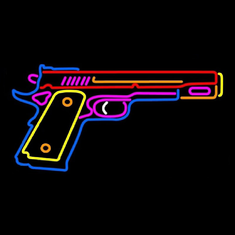 Hand Gun Neon Skilt