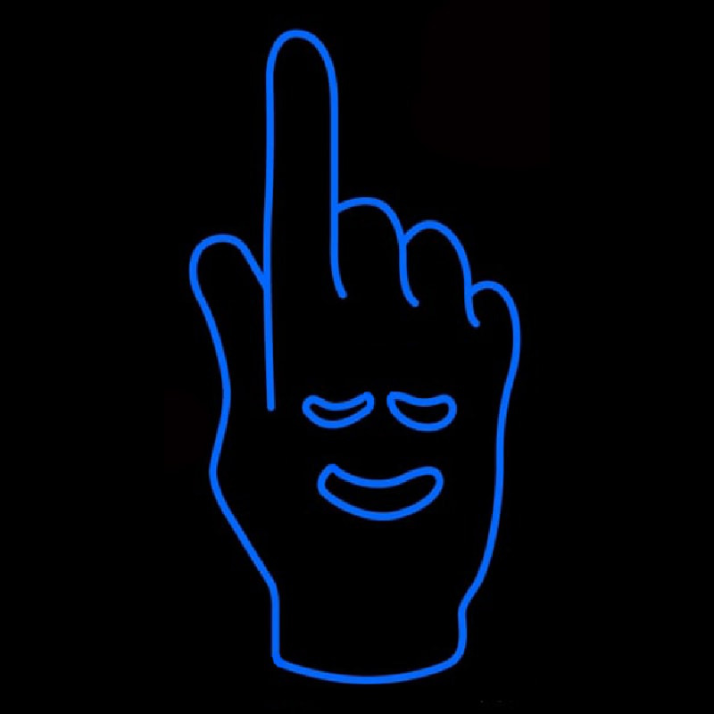 Hand With Smile Neon Skilt