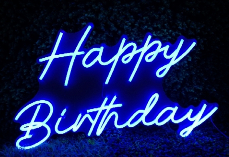 Happy Birthday Neon Skilt