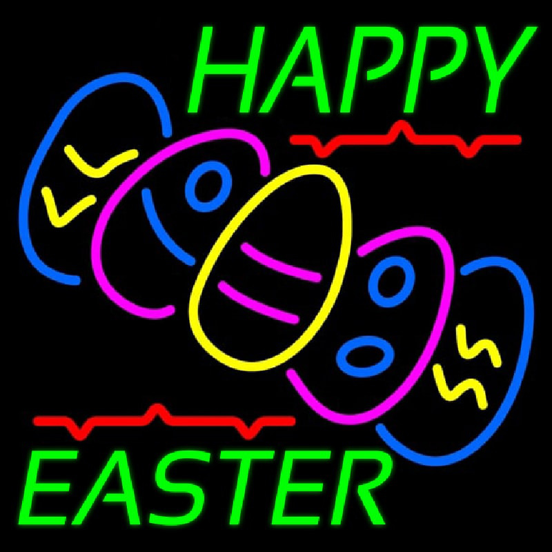Happy Easter With Egg 1 Neon Skilt