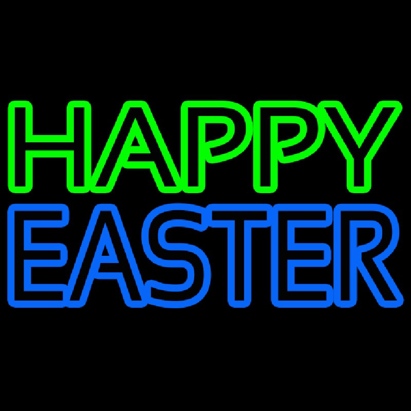 Happy Easter With Egg 2 Neon Skilt