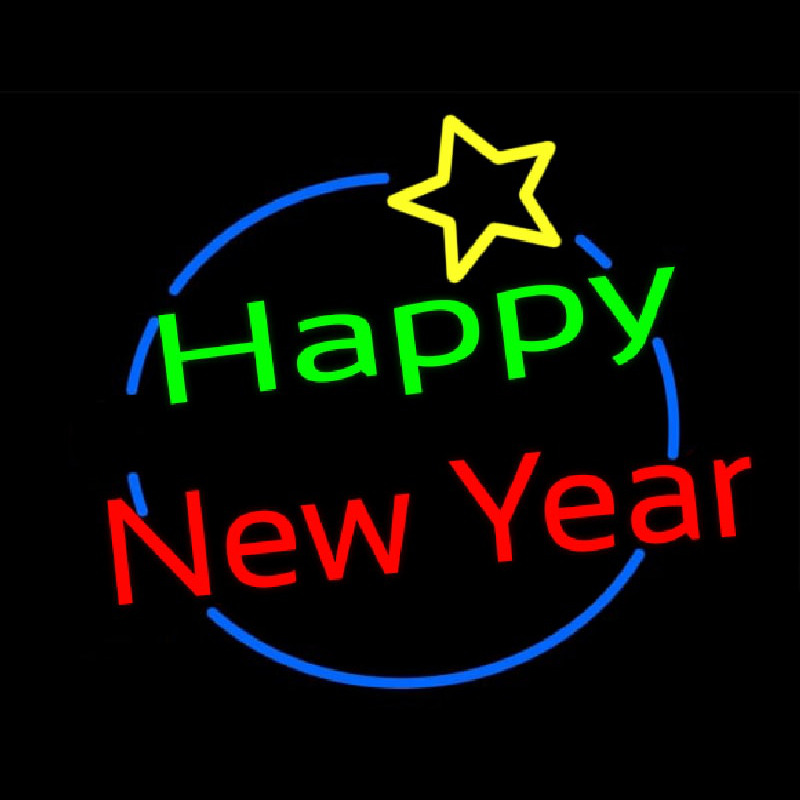 Happy New Year Logo Neon Skilt