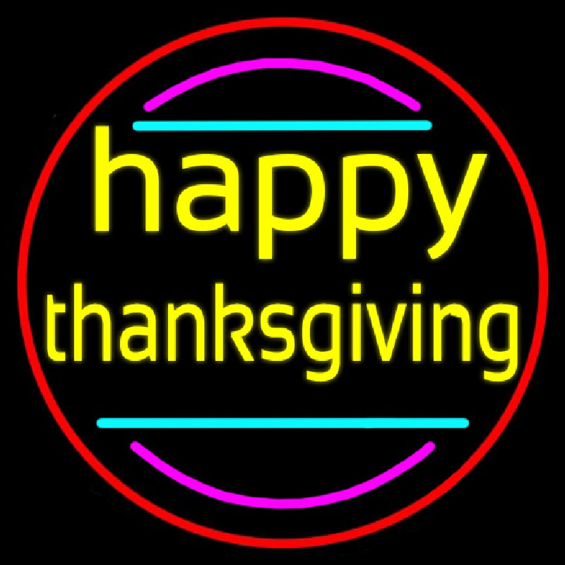 Happy Thanksgiving 1 Neon Skilt