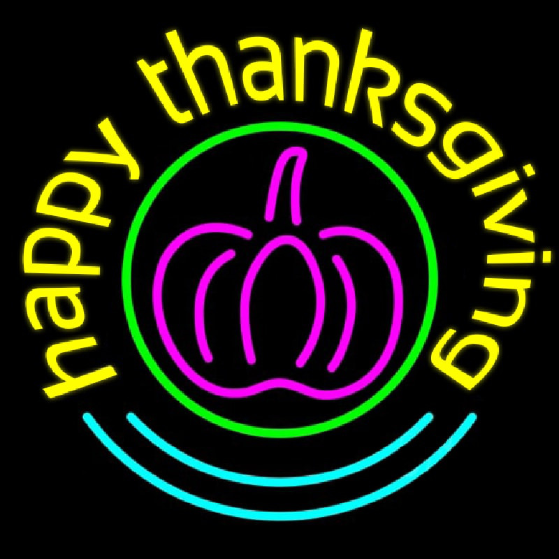 Happy Thanksgiving 2 Neon Skilt