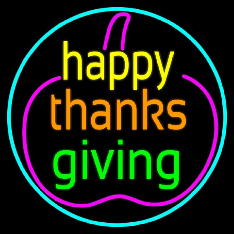 Happy Thanksgiving 2 Neon Skilt