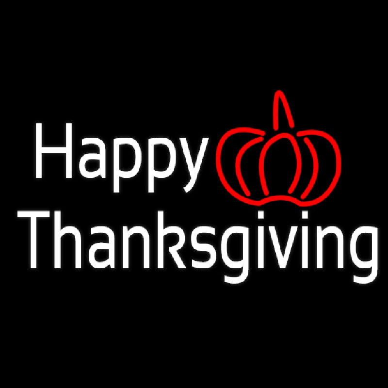 Happy Thanksgiving Neon Skilt