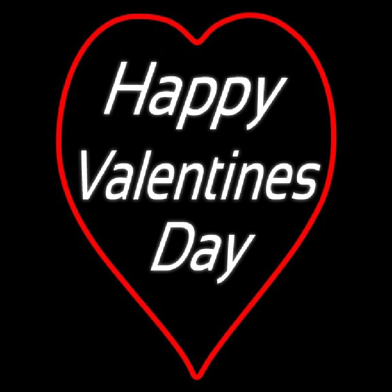 Happy Valentines Day Heart Logo Neon Skilt