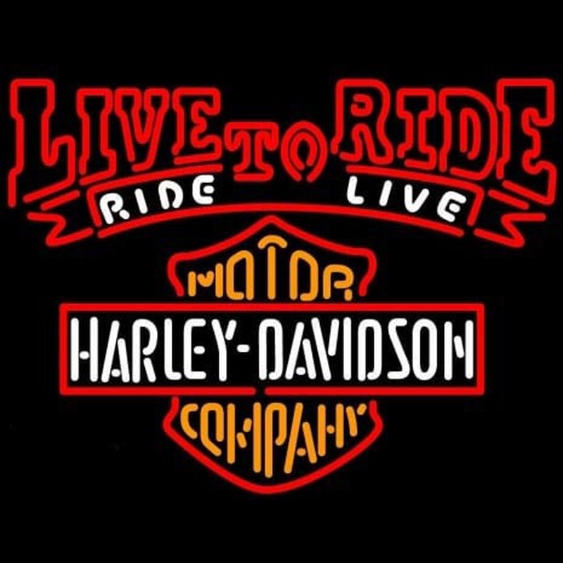 Harley Davidson Live To Ride Ride To Live Neon Skilt