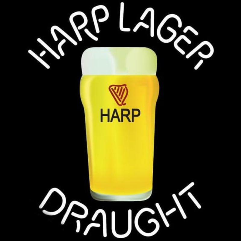 Harp Lager Draught Glass Beer Sign Neon Skilt