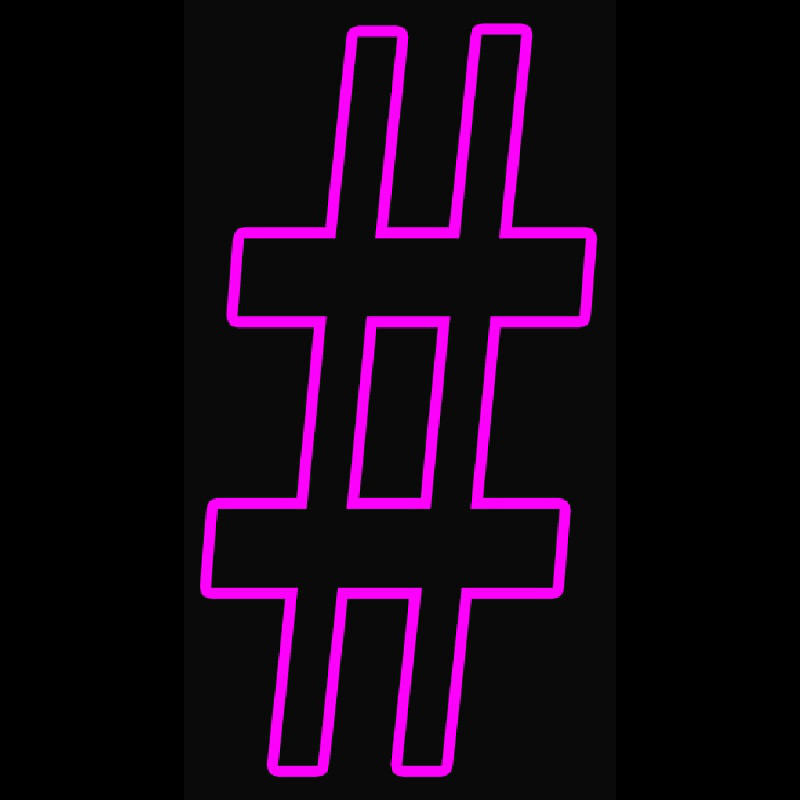 Hash Tag Neon Skilt
