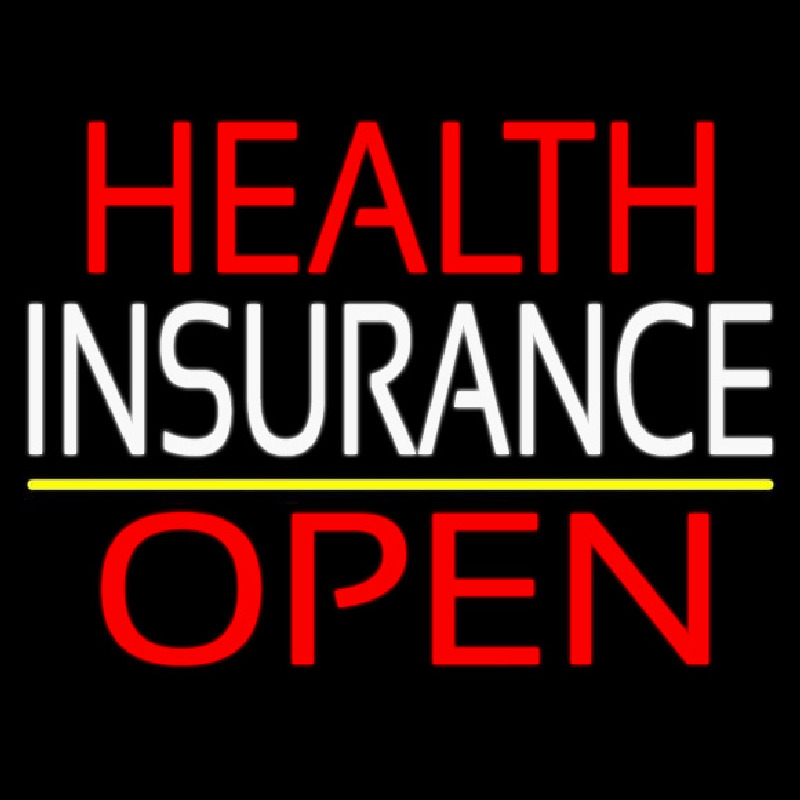 Health Insurance Open Neon Skilt