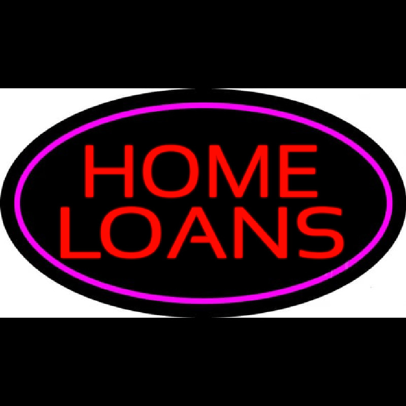 Home Loans Oval Pink Neon Skilt