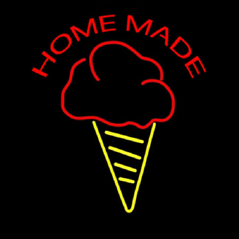 Home Made Ice Cream Cone Neon Skilt