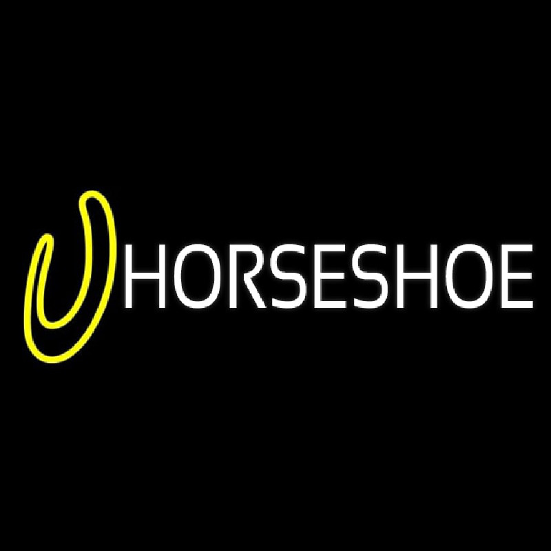Horse Shoe Block Logo Neon Skilt