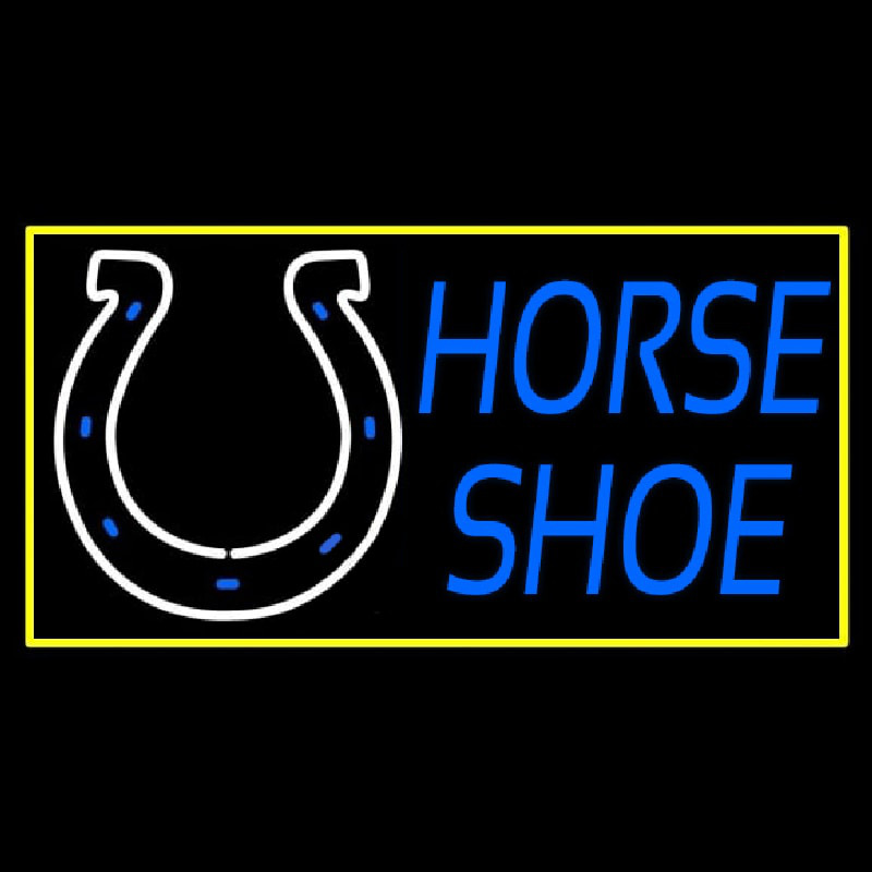 Horse Shoe Logo With Border Neon Skilt