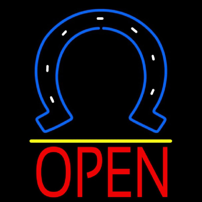 Horseshoe Logo Open Neon Skilt