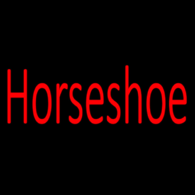Horseshoe Red Neon Skilt