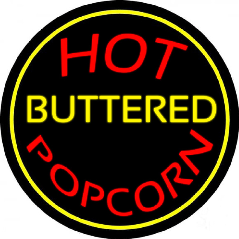 Hot Buttered Popcorn Neon Skilt