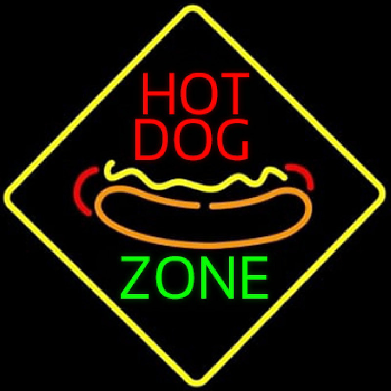 Hot Dog Zone Neon Skilt