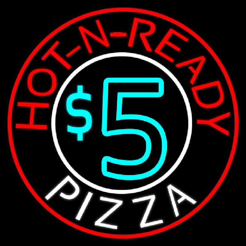 Hot N Ready Pizza Neon Skilt