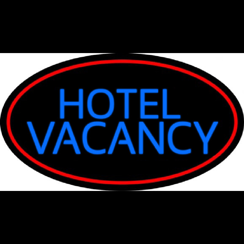 Hotel Vacancy With Blue Border Neon Skilt
