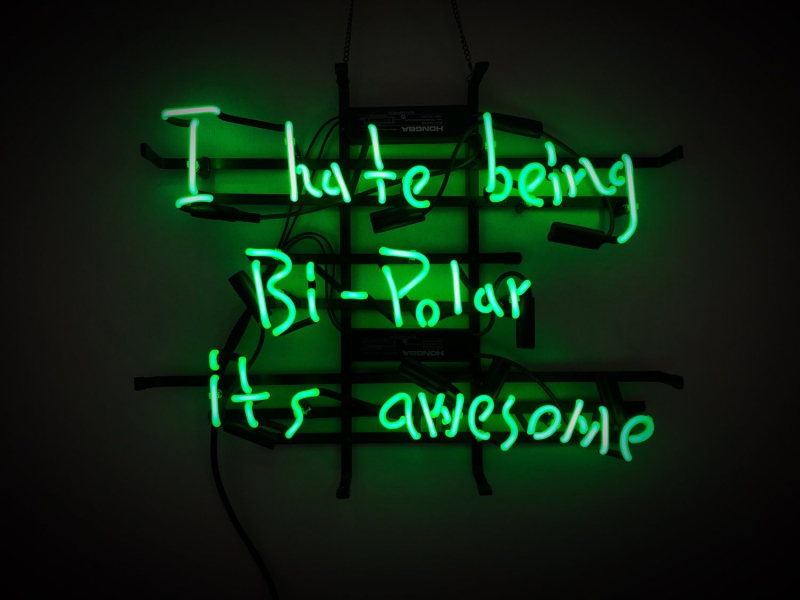 I Hate Being Bi Polar Neon Skilt
