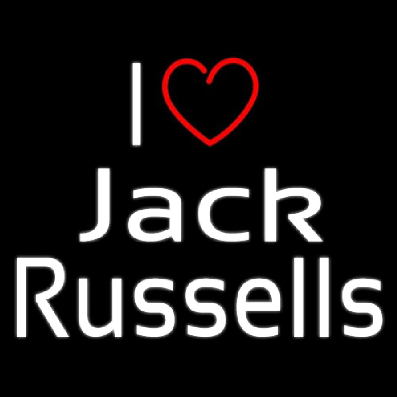 I Love Jack Russells Neon Skilt