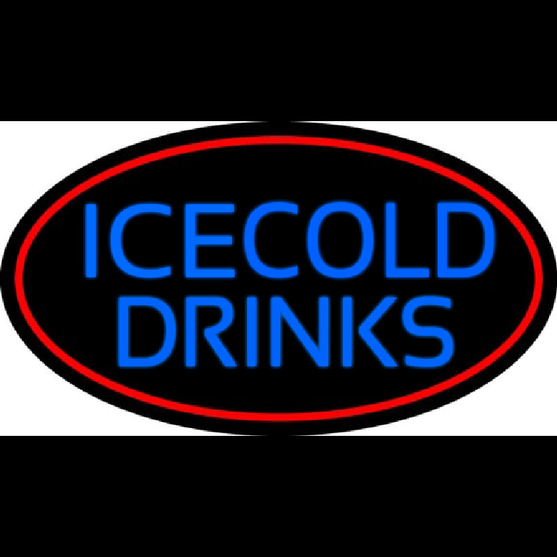 Ice Cold Drinks Neon Skilt