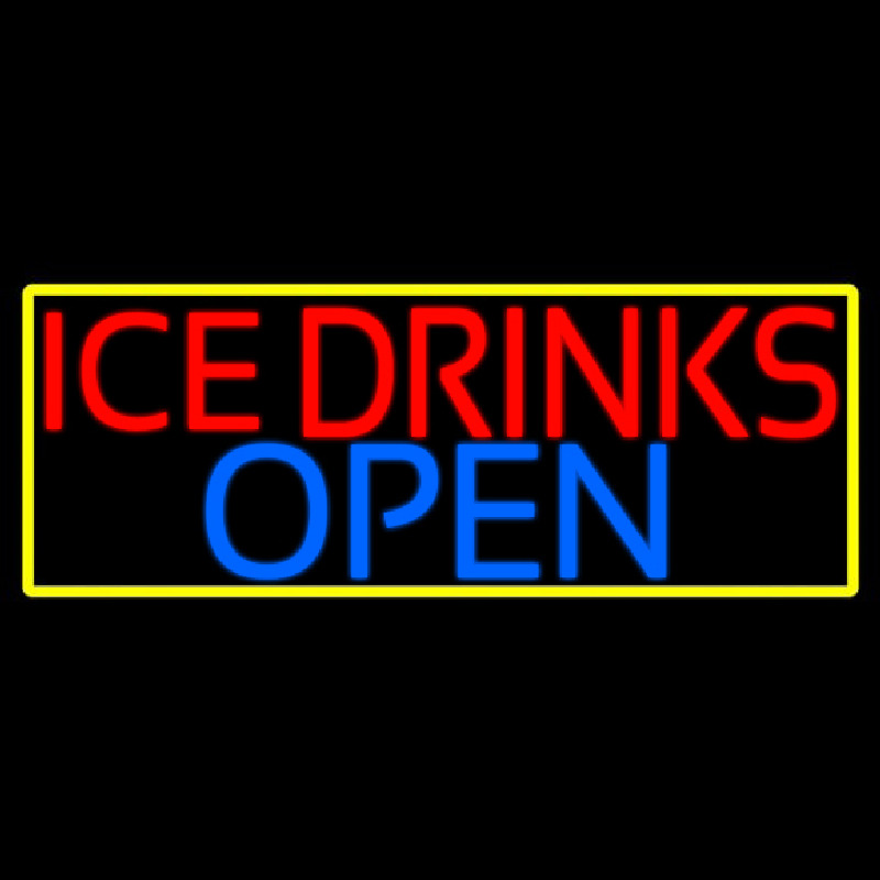 Ice Cold Drinks Open Neon Skilt
