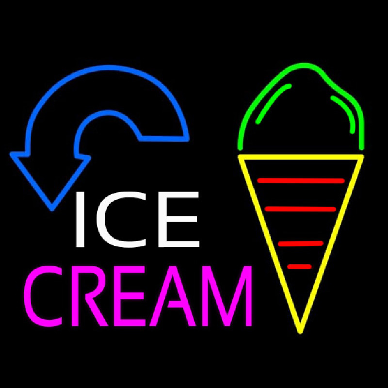 Ice Cream Arrow Neon Skilt