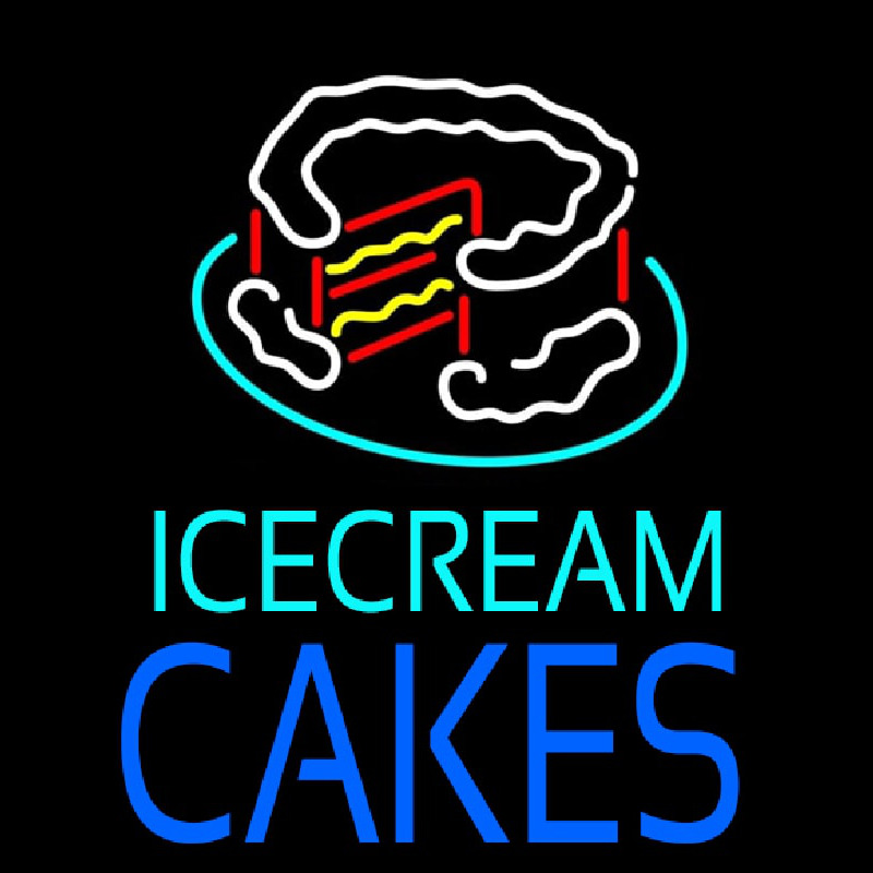 Ice Cream Cakes In Neon Skilt