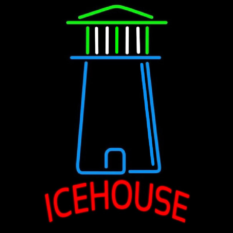 Ice House Light House Art Beer Sign Neon Skilt