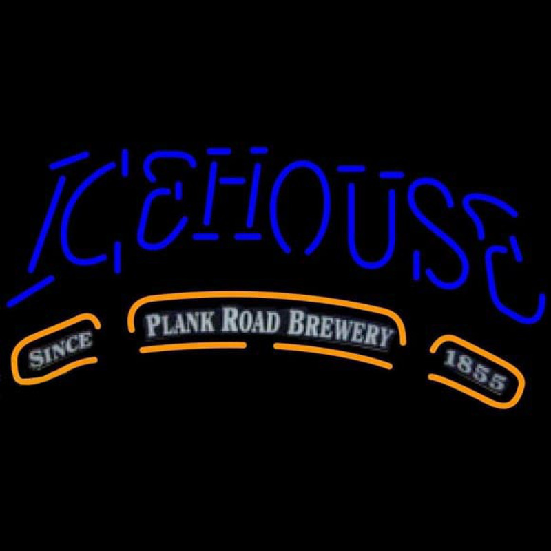 Icehouse Plank Road Brewery Blue Beer Sign Neon Skilt