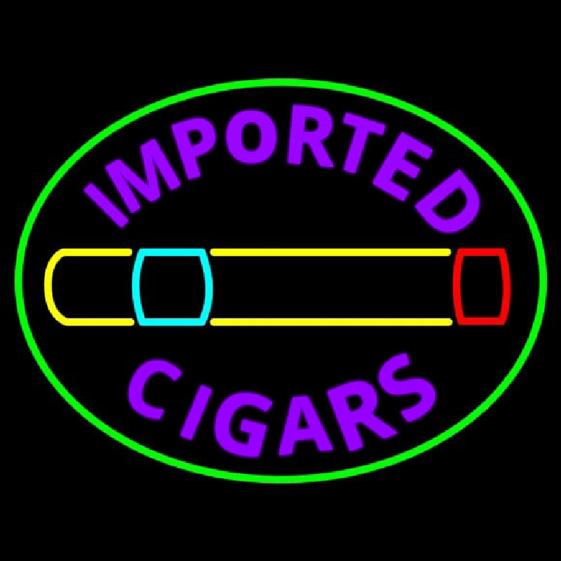 Imported Cigars With Graphic Neon Skilt