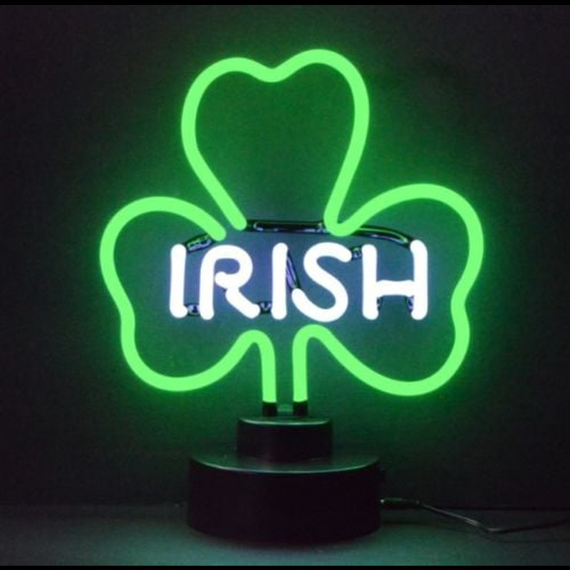 Irish Shamrock Desktop Neon Skilt