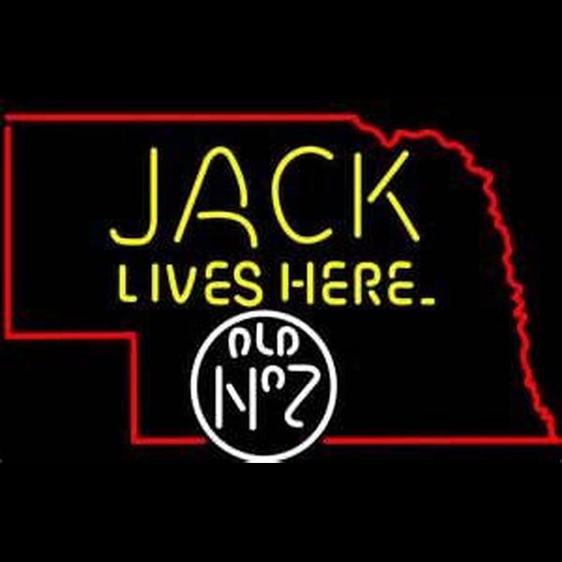 Jack Daniels Jack Lives Here Nebraska Whiskey Neon Skilt