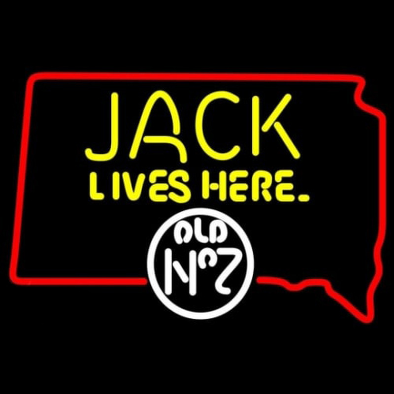 Jack Daniels Jack Lives Here South Dakota Whiskey Neon Skilt