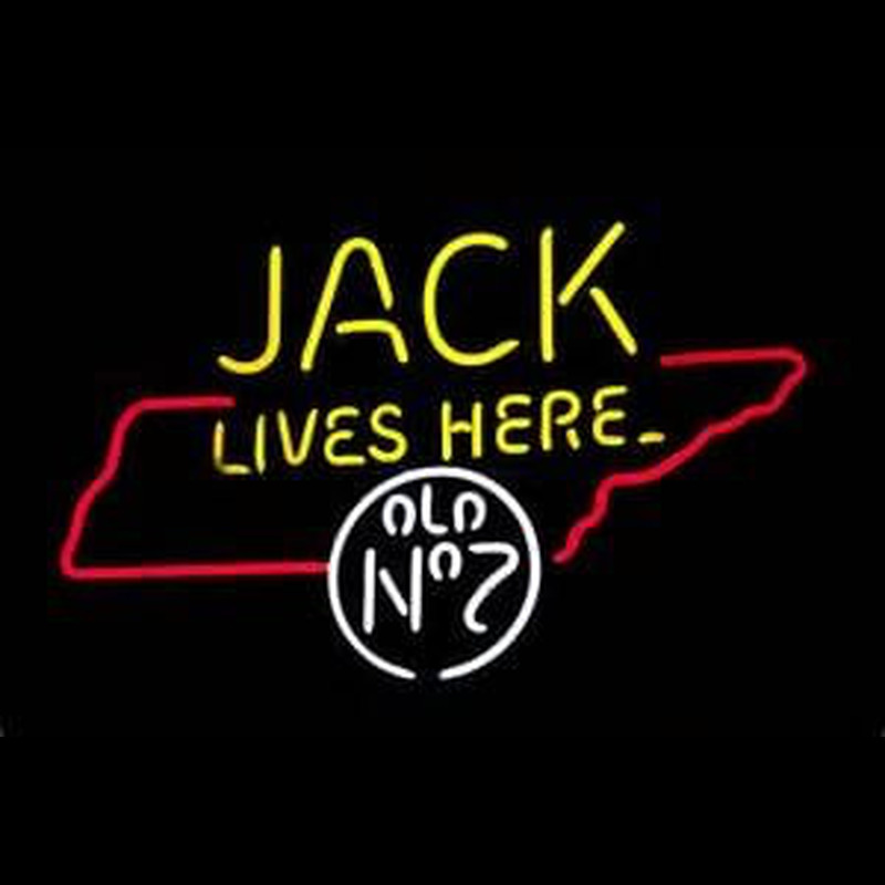 Jack Daniels Jack Lives Here Tennessee Whiskey Neon Skilt