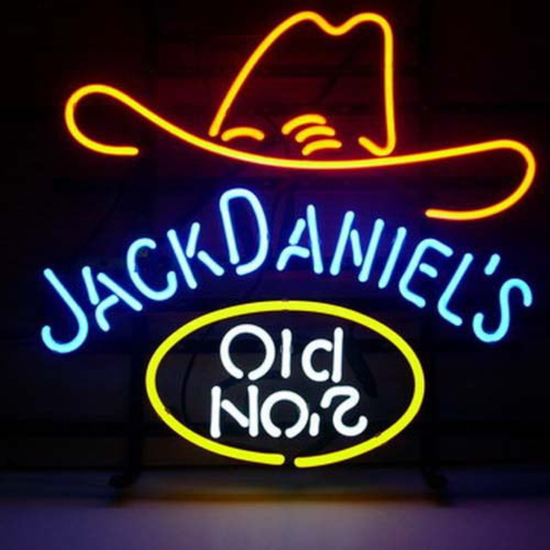 Jack Daniels Old #7 Whiskey Øl Bar Åben Neon Skilt