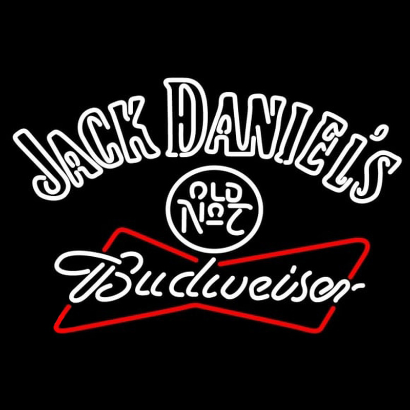 Jack Daniels with Budweiser Neon Skilt