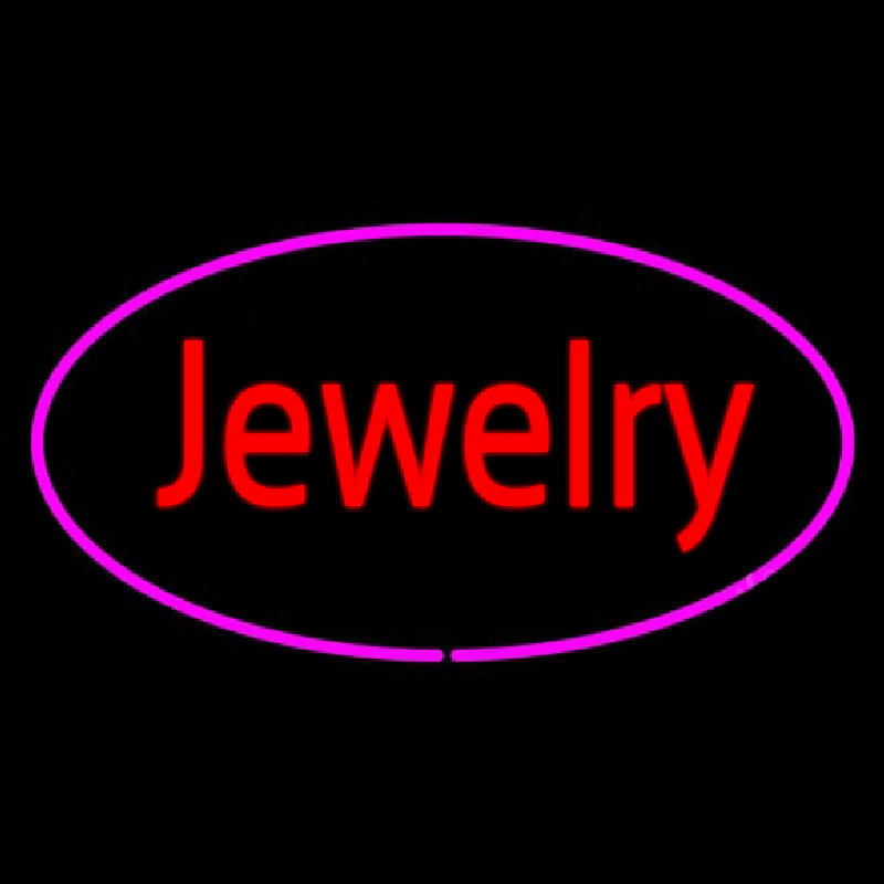 Jewelry Purple Oval Neon Skilt