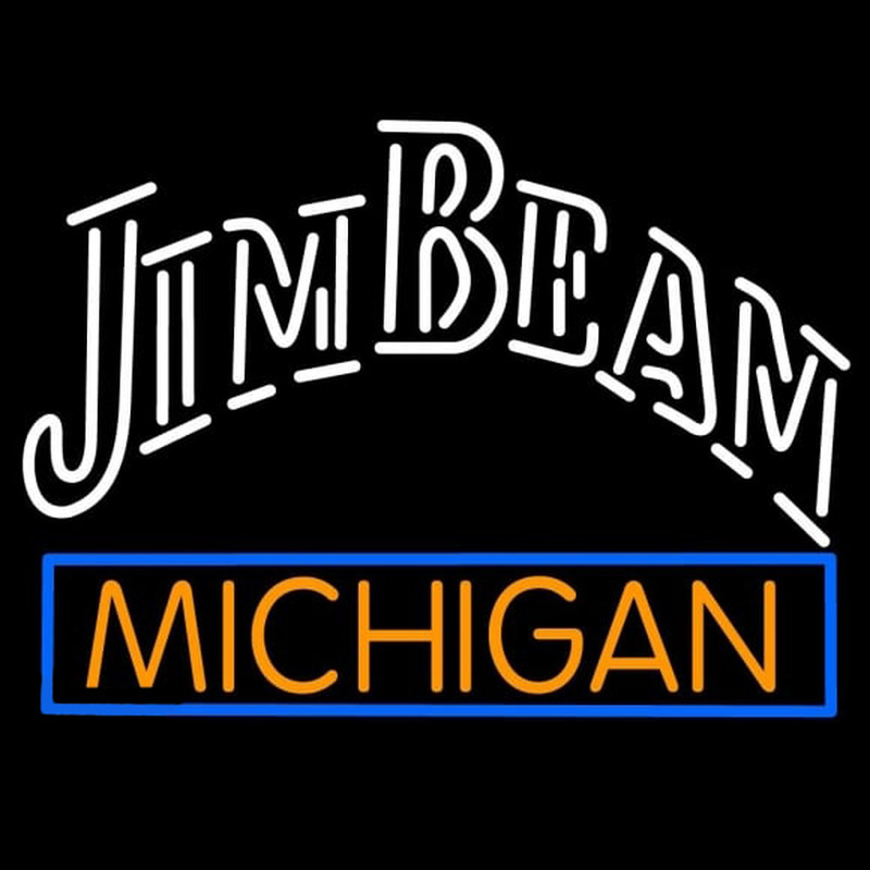 Jim Beam Michigan Logo Neon Skilt