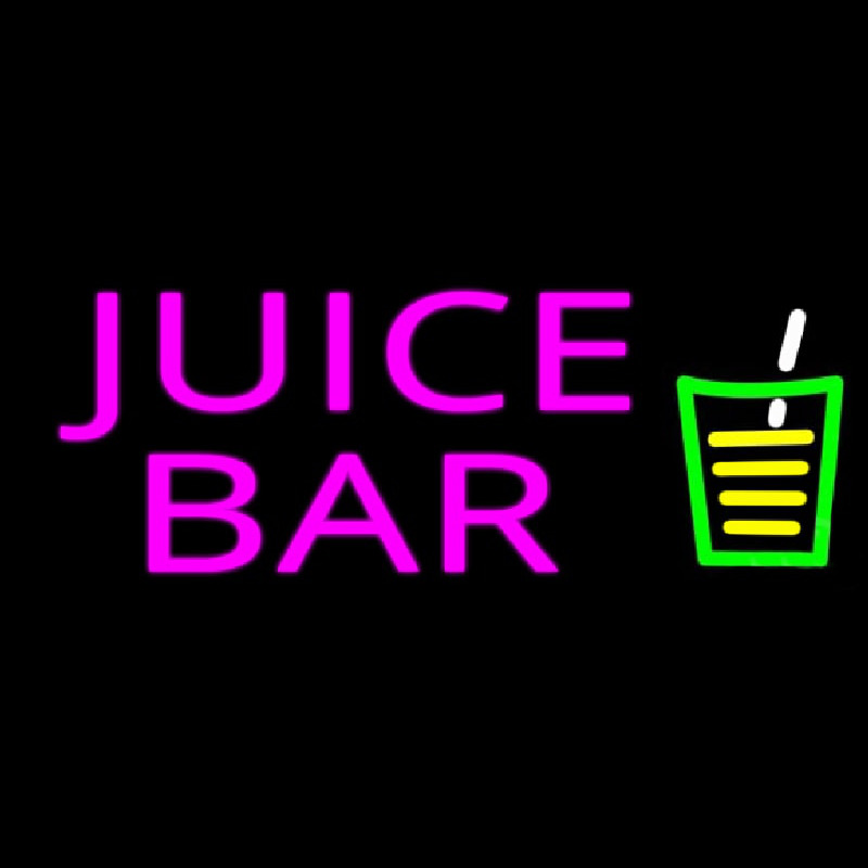 Juice Bar Pink Te t Glass Logo Neon Skilt