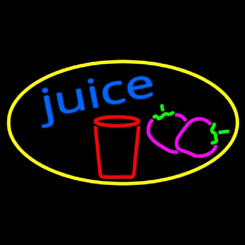 Juice With Glass Neon Skilt