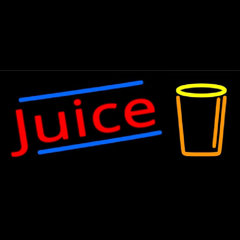 Juice With Glass Neon Skilt