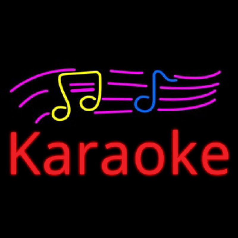 Karaoke With Musical Neon Skilt