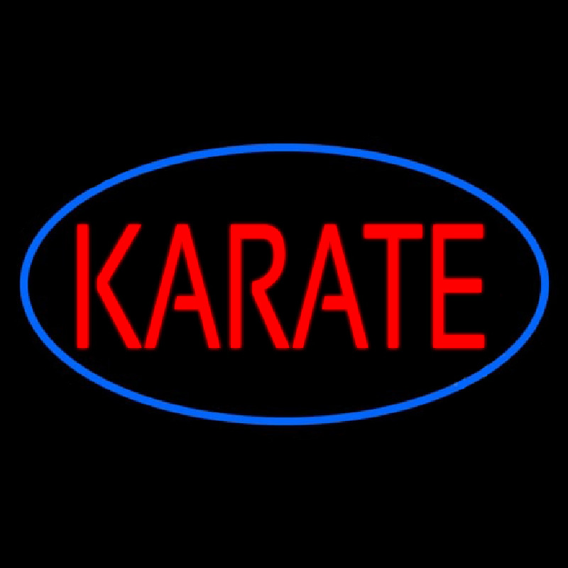 Karate Oval Blue Neon Skilt