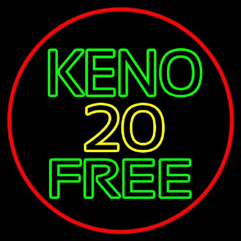 Keno 20 Free 1 Neon Skilt