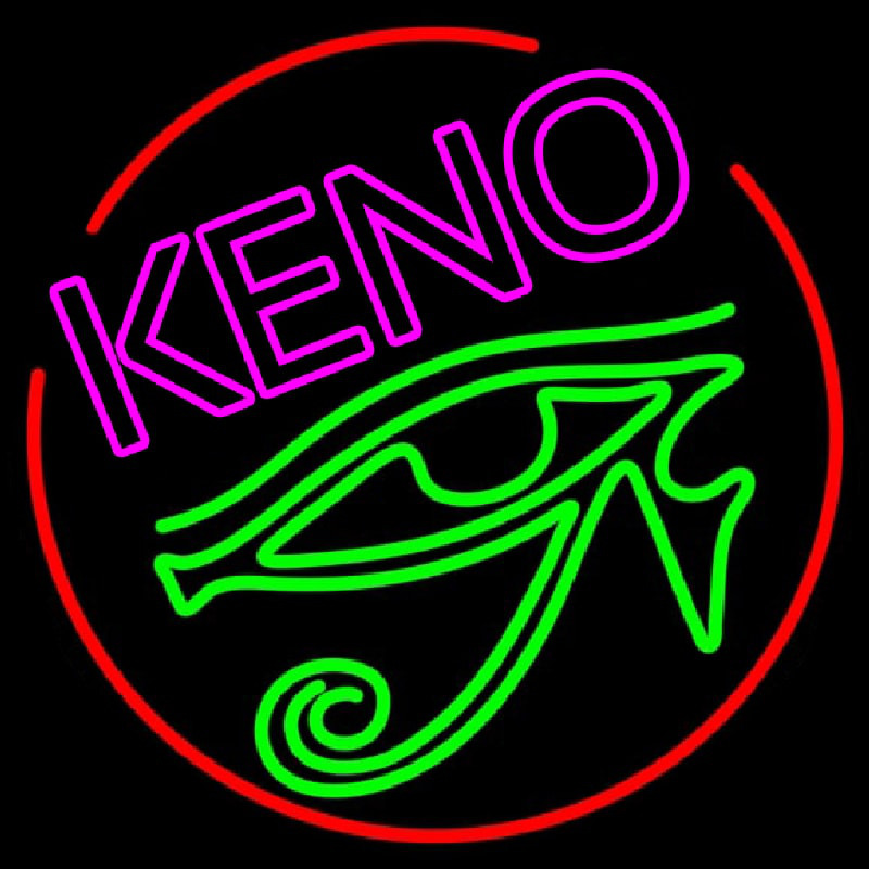 Keno With Eye Icon 2 Neon Skilt