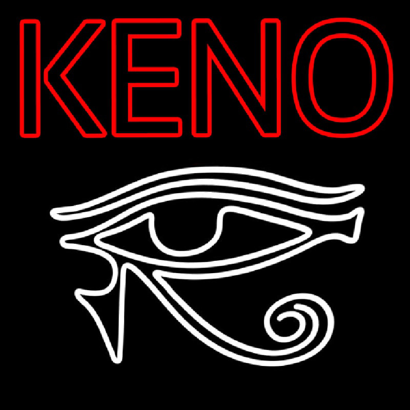 Keno With Eye Icon Neon Skilt
